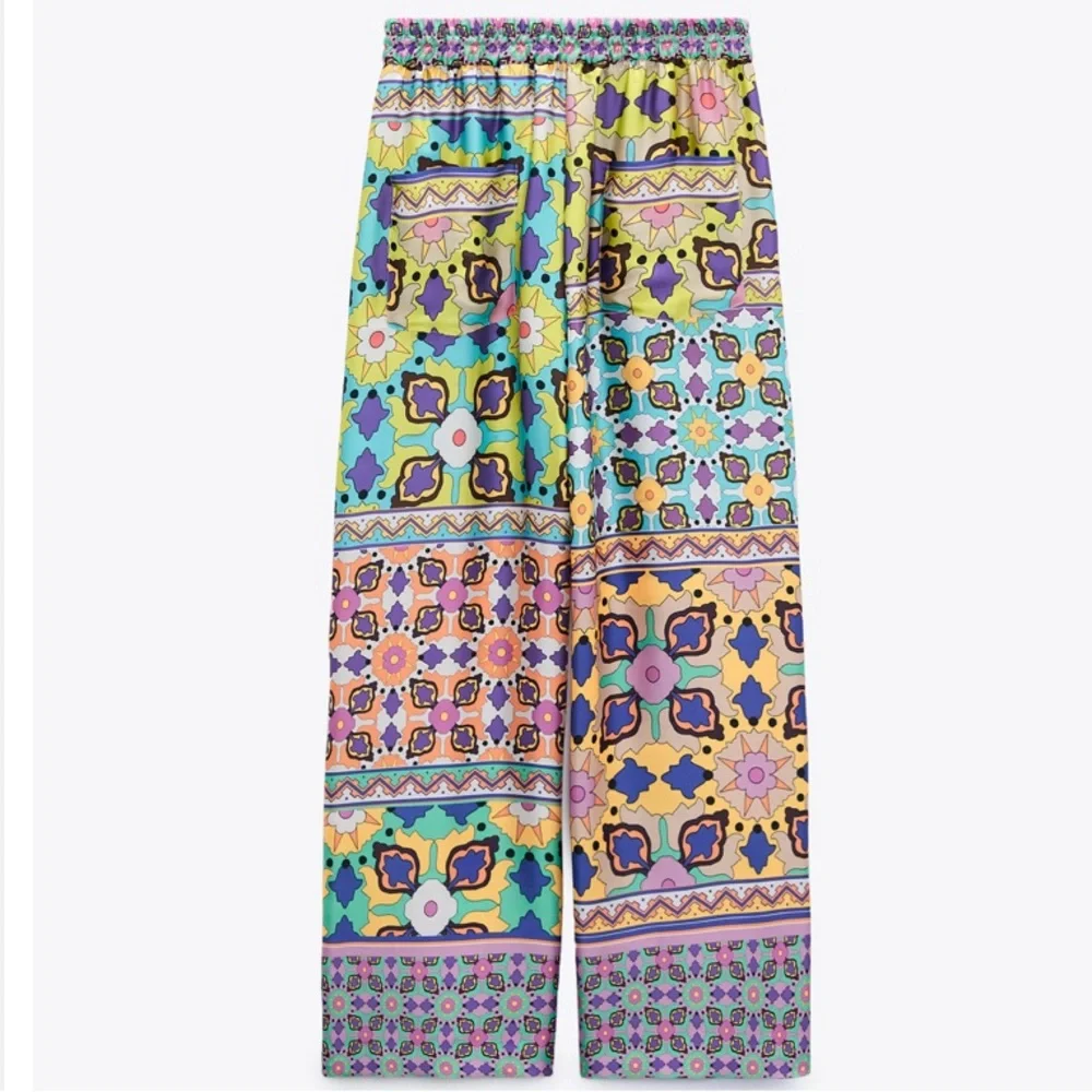 ZARA PRINTED PAJAMA-STYLE PANTS SIZE XS - Picture 5 of 6